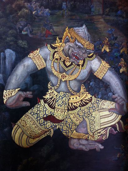 Seidenmalerei der Mönche