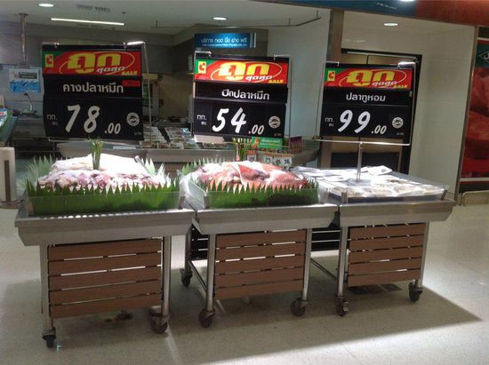 offener Fisch zur Selbstbedienung