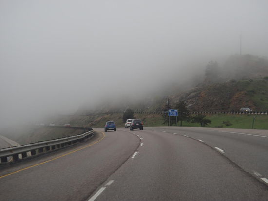 Im Nebel die ersten 40 Meilen in den Rocky's