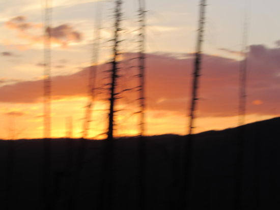 Sonnenuntergang am Dunraven Pass, im Tal war es schon finster