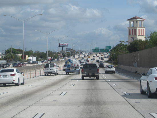 Auf der I 75 nach Hollywood/Fort Lauderdale