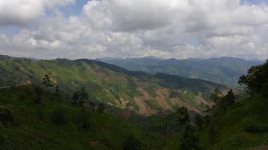 Immerhin bescheren einem die vielen Kuehlerpausen die Moeglichkeit, einen genaueren Blick auf das schoene Bergpanorama von Nord-Laos zu werfen. Anscheinend ist das die schoenste Wegstrecke, die man in Laos zuruecklegen kann.