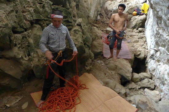 Die beiden Instruktoren hatten es mit den lediglich 4 Kletteranfaengern relativ leicht.