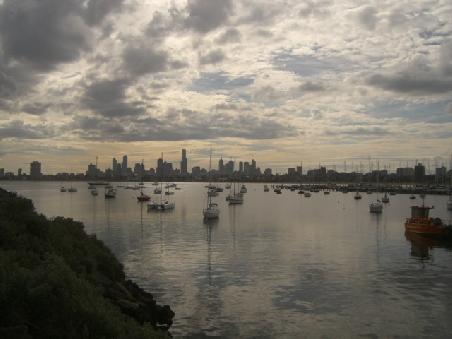 die Aussicht auf Melbourne's Skyline
