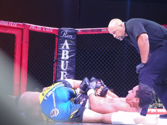 Kampfgeschehen mit Referee Dan