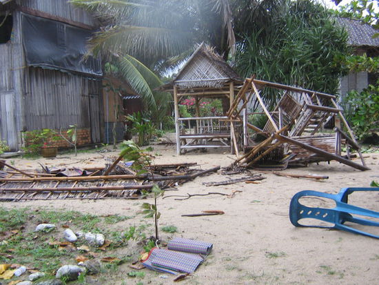 White Sands Bungalows, am Morgen danach.