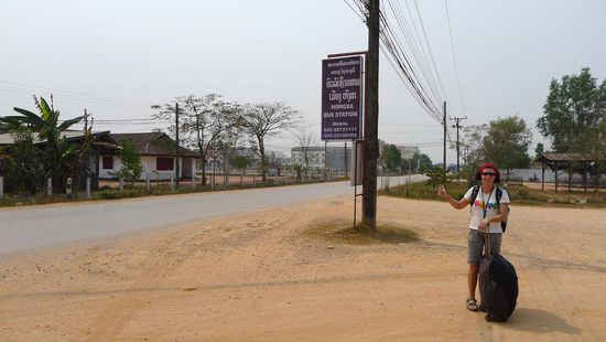 Ankunft an der Busstation in Hongsa, auch hier steppt nicht gerade der Bär