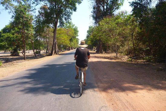 Und wieder gehts ein paar Kilometer weiter. Es lässt sich angenehm radeln (Kommentar Oliver:so angenehm man wie halt auf einem zu kleinen Fahrrad radeln kann) , die Strassen sind gut und man fährt auch immer wieder durch schattigen Wald