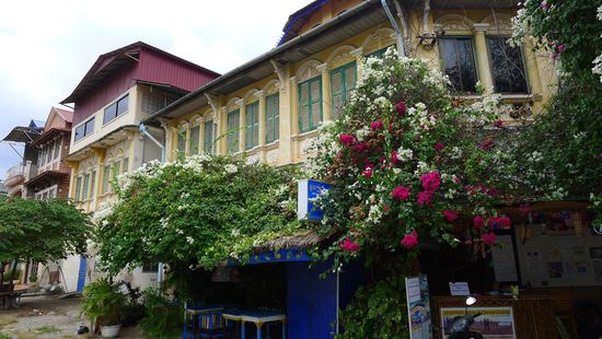 Kampot, eine schöne Stadt mit vielen schönen Kolonialbauten