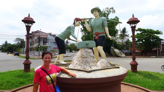 Auch wichtig, das Denkmal für die Arbeiter der Salzfelder. Während der Feiertage war dort natürlich nichts zu sehen