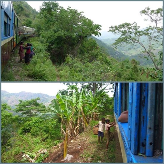 Unterwegs standen immer wieder Leute um  zuzusteigen. Somit gab es viele Stopps des Zuges auf offener Strecke