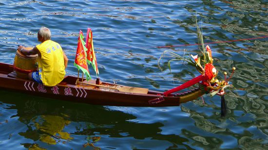 Dort konnten wir auch noch richtig alte Drachenboote entdecken.