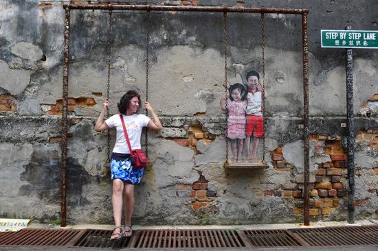 ...und es gibt viele dieser Bilder in der Stadt, sehr zur Freude der Touristen