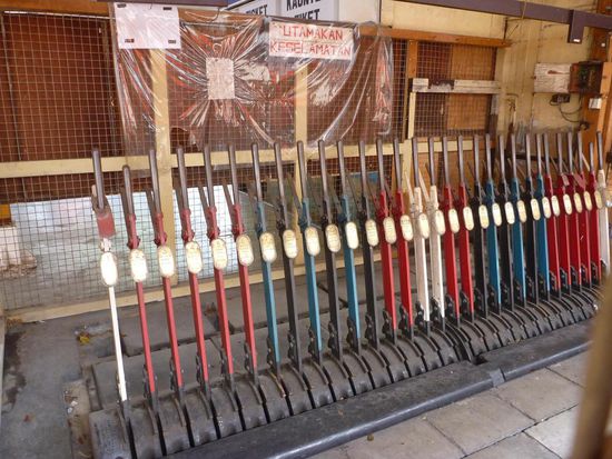 Weichenumstellung noch in Handarbeit