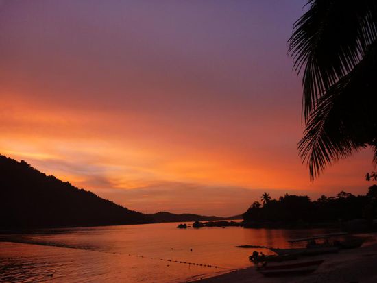 Zum Abschluß ein farbenprächtiger Sonnenuntergang