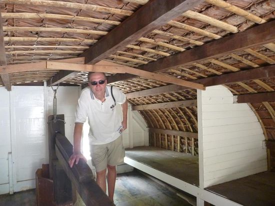 Schön ist, dass man auf die Schiffe gehen kann und so auch einen Blick in das Innere werfen kann