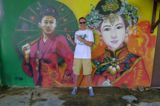 In der Stadt sieht man überall schöne kunstvolle Graffity, immer bezogen auf die abwechslungsreiche Vergangenheit der Stadt