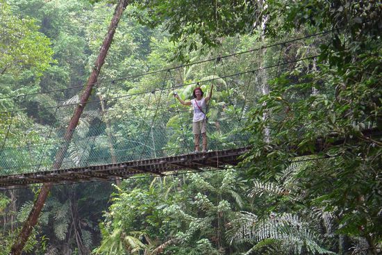 Einige Wegabschnitte waren durch Hängebrücken miteinander verbunden