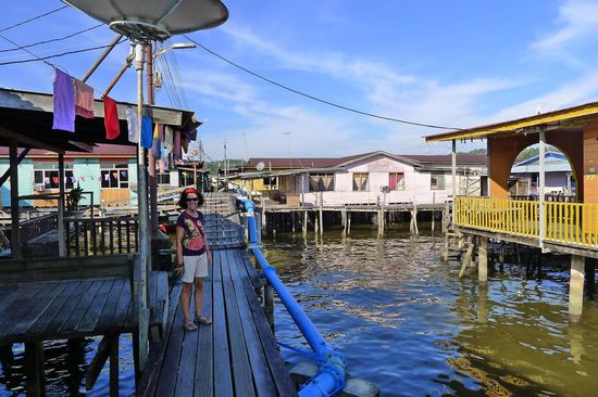 Besuch des Kampong Ayer, weltweit eines der grössten und ältesten Wasserdörfer