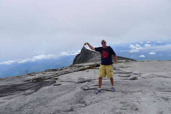 Spass Foto mit Blick auf den South Peak