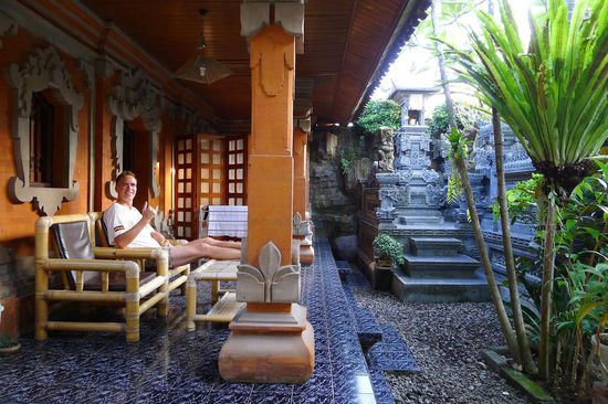 Unsere Unterkunft in Sanur, sehr schön direkt gegenüber vom Familientempel