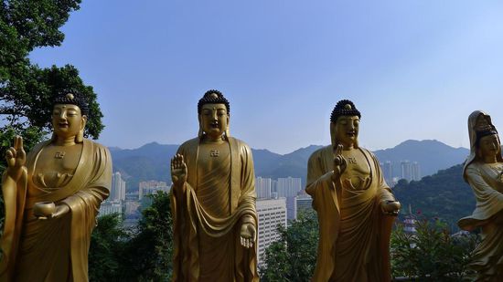 Blick über Sha Tin und die umliegenden Hügel