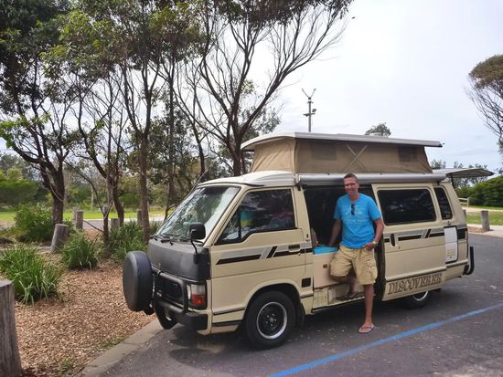 Ein schöner Parkplatz, direkt am Strand, unser Domizil in Merimbula
