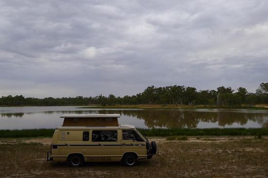 Ein idyllischer Campingplatz am Lake Ratzcastle. Die nächsten "Nachbarn" waren nur in der Ferne zu erahnen.