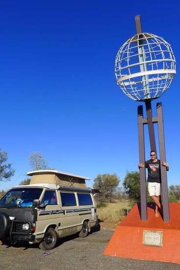 Unser Schlafzimmer, der Rastplatz am Tropic of Capricorn, dem Wendekreis des Steinbockes