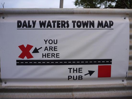 Der erfreulich überschaubare Stadtplan von Daly Waters