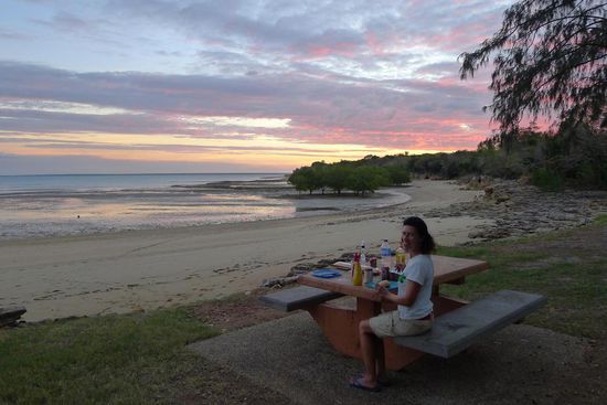 Unser abendliches Speisezimmer am East Point Reserve