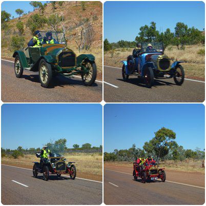 ....optische Abwechslung der anderen Art während der Fahrt. Die Oldtimer-Ralley von Adelaide bis Darwin