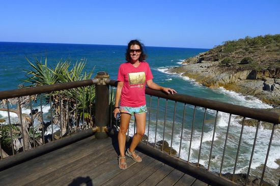 Aussichtsplattform in 1770  ( der originelle Namen erinnert an das Landedatum von Cpt. Cook).  Agnes Water und 1770 haben wieder wunderbare Strände, dort ist der schöne Campplatz am Workman Beach