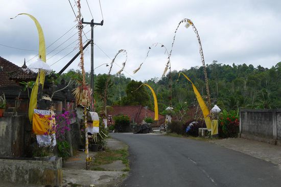 Überall geschmückte Strassen, als Vorbereitung für den anstehenden Vollmond mit den diversen Feierlichkeiten die dann stattfinden