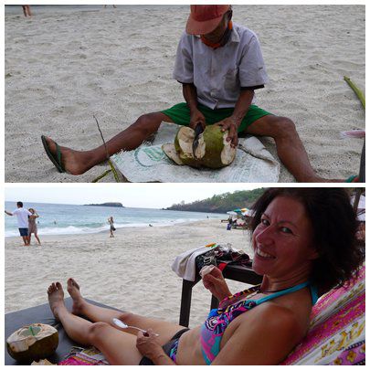 Zum Abschluss noch ein Entspannungstag am White Sandy Beach , mit einer frischen Kokosnuss, man gönnt sich ja sonst nichts!