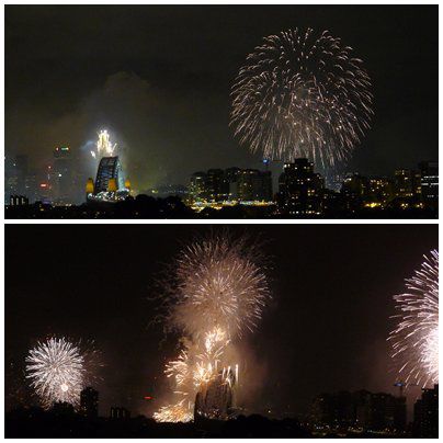 Ein wahrer Feuerzauber am Himmel, der sich gegen Ende immer noch steigerte HAPPY NEW YEAR 2015