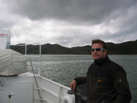 Faehrueberfahrt ueber Hokianga Harbour in Rawene