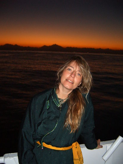 Auf dem Tauchboot bei Sonnenuntergang