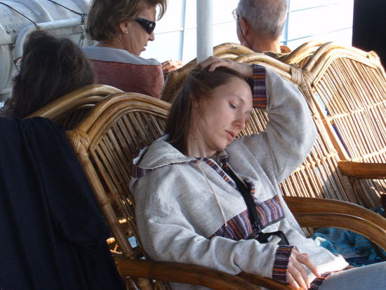 Auf dem Boot nach Bagan. Eine super Fahrt und keine Pannen!!