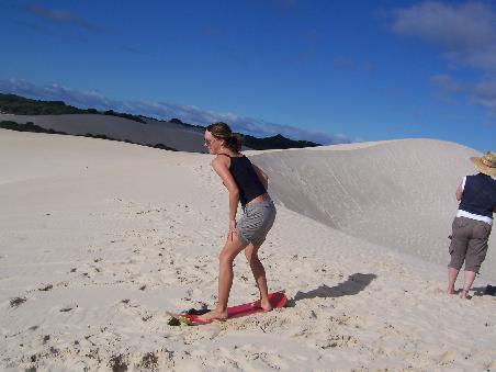 ich beim Sandboarden