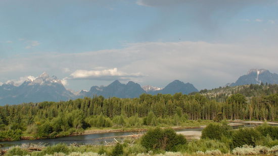 erster Blick auf die Teton Range