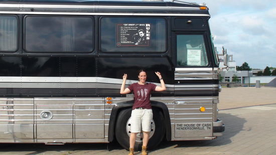 Original Tourbus vom legendären Johnny Cash beim Kurzbesuch der Rock and Roll Hall of Fame in Cleveland.