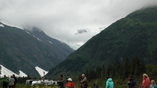 Vom Nebel verdeckt, der Portage Glacier