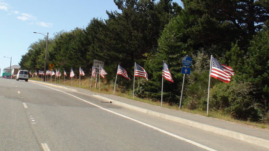 Geschmückte Straßen am Labor Day (Feiertag)