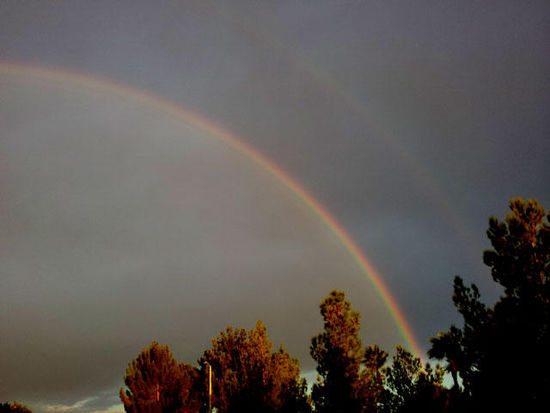 WOW! Double Rainbow nach dem Gewitter.