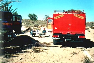 Lagerplatz in Tunesien nahe der libyschen Grenze