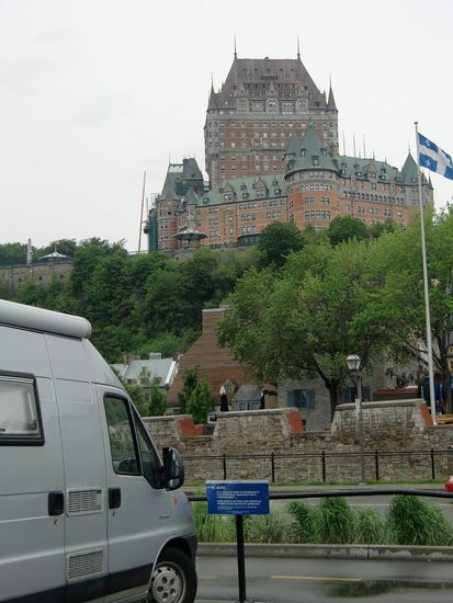 Quebec - die Altstadt. Unser Auto hatten wir optimal am Fuß des Chateau Frontenac geparkt.