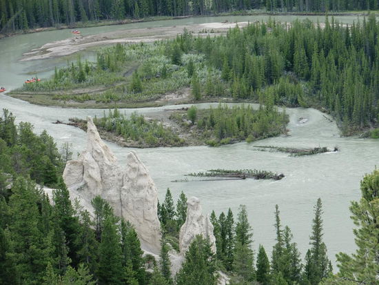 Die Hoodoos bei Banff. Leider gab es keinen Weg nach unten!