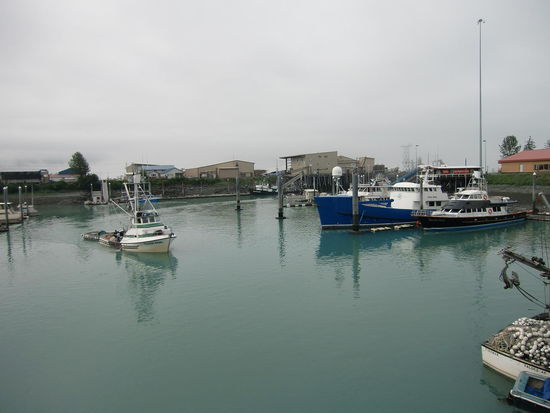 Ganz vorne rechts die Lu-Lu-Belle im Hafen von Valdez