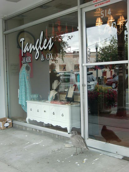 Morgens - erster Kunde im Friseurladen in Anacortes